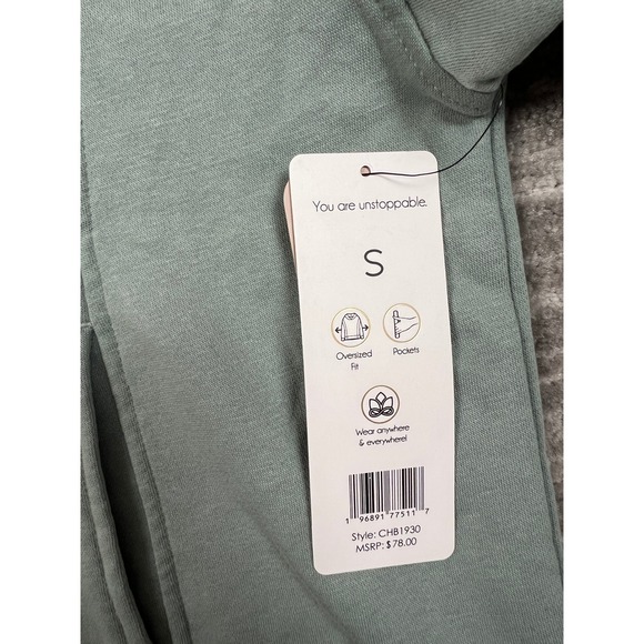 Harmony Balance Hoodie Womens Small Green Long‎ Sleeve Cotton Blend NWT - Picture 9 of 15